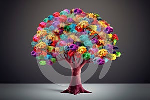 colorful flower tree abstract tree with colorful leaves Generative AI