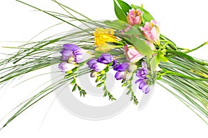 Colorful flowers bouquet isolated on white