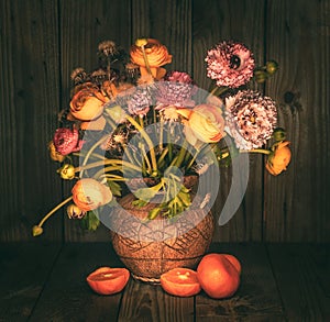 Colorful Flowers Bouquet in a Vase