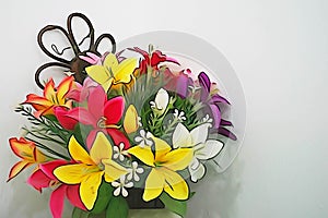 Colorful flowers bouquet for wedding ceremony valentine card