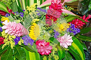 Colorful flowers in a buke