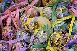 colorful flowers eastereggs spring holiday ornament decoration celebration season craft