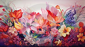 colorful flowers image with flowers watercolor wallpapers generative ai