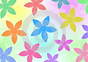 Colorful Flowers in Pastels Background