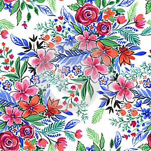 Colorful flowers pattern