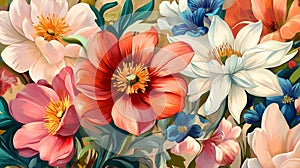 Colorful flowers pattern