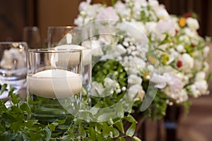 Colorful flowers used at wedding receptions