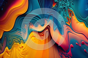 Colorful fluid art abstract wallpaper background. Generated AI
