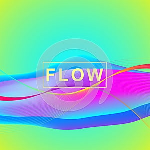 Colorful fluid waves with gradients. Futuristic trendy design. Modern