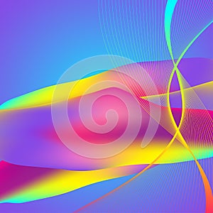 Colorful fluid waves with gradients. Futuristic trendy design. Modern template for your design