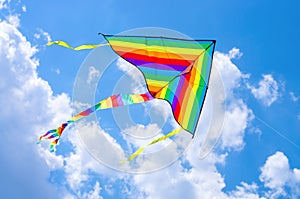 Colorful flying kite flying in the sky