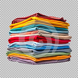 Colorful Folded Clothes Stack in a Vertical Closeup Shot