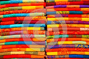 Colorful folded fabric