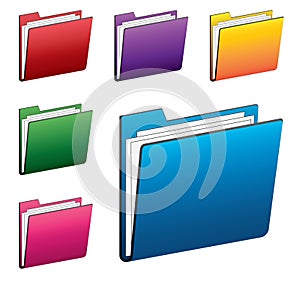 Colorful folder icons set photo