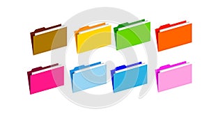 Colorful Folder Icons set. Simple Folders
