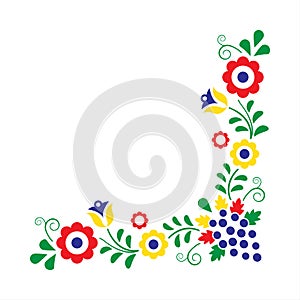 Colorful folklore ornament isolated on a white background