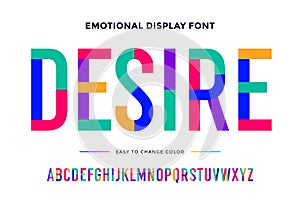 Colorful font. Colorful condensed alphabet and font