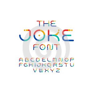 Colorful font. Playful alphabet. Modern vector funny typeface