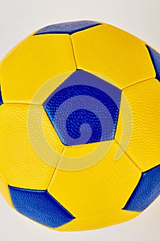 Colorful football ball close up.