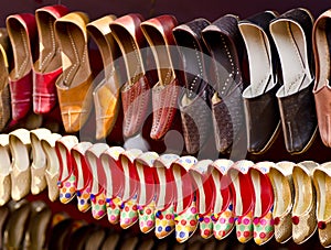 Colorful footware at a festival