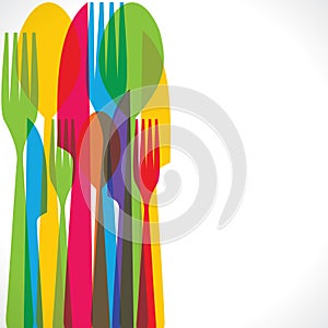 Colorful fork background