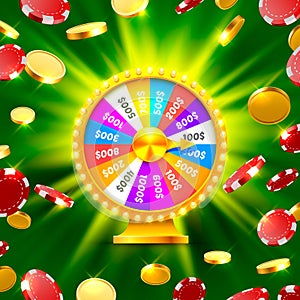 Colorful fortune wheel wins the jackpot.