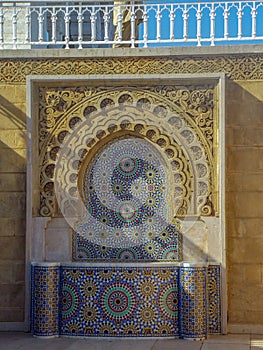 Colorful fountain typical of Moroccan architecture