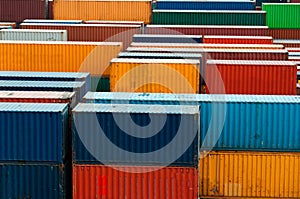 Colorful freight containers