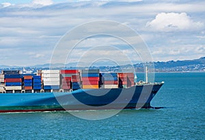 Colorful Freight Containers on Ship