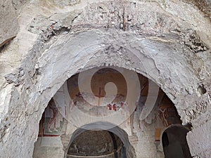 Colorful frescoes in the Church of St. Nicholas the Wonderworker