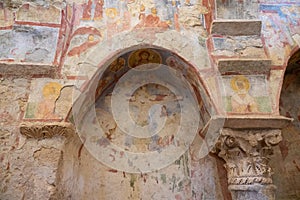 Colorful frescoes in the Church of St. Nicholas the Wonderworker