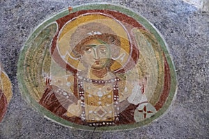 Colorful frescoes in the Church of St. Nicholas the Wonderworker