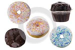 Colorful fresh doughnuts