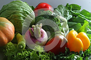 Colorful fresh group of vegetables. Healthy fresh cruciferous vegetables.
