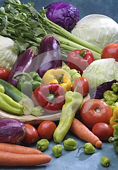 Colorful fresh group of vegetables photo