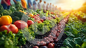Colorful fresh produce display