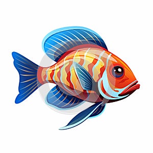 Colorful freshwater fish tropical orange fish pleco colors pink parrot fish angler fish vector icon neon tetra colors photo