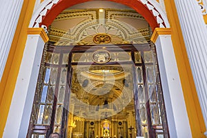 Colorful Front Door Our Lady of Remedies Church Cholula Mexico