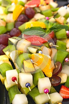 Colorful fruit canapes