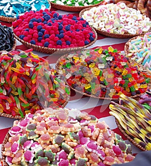 Colorful fruit jelly candies