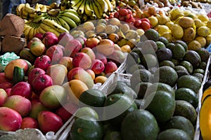 Colorful fruit at the market in Silvia, Colombia