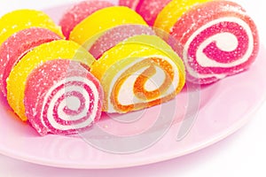 Colorful fruit-paste sweets