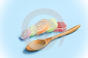 Colorful fruit-paste sweets