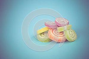 Colorful fruit-paste sweets