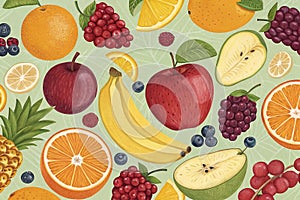 Colorful fruit pattern background