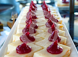 Colorful fruit puddings