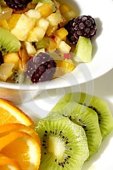 Colorful fruit salad dessert