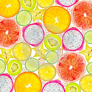 Colorful fruits slices