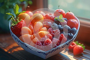 Colorful fruits and veggies for health