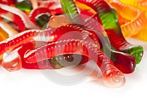 Colorful Fruity Gummy Worm Candy